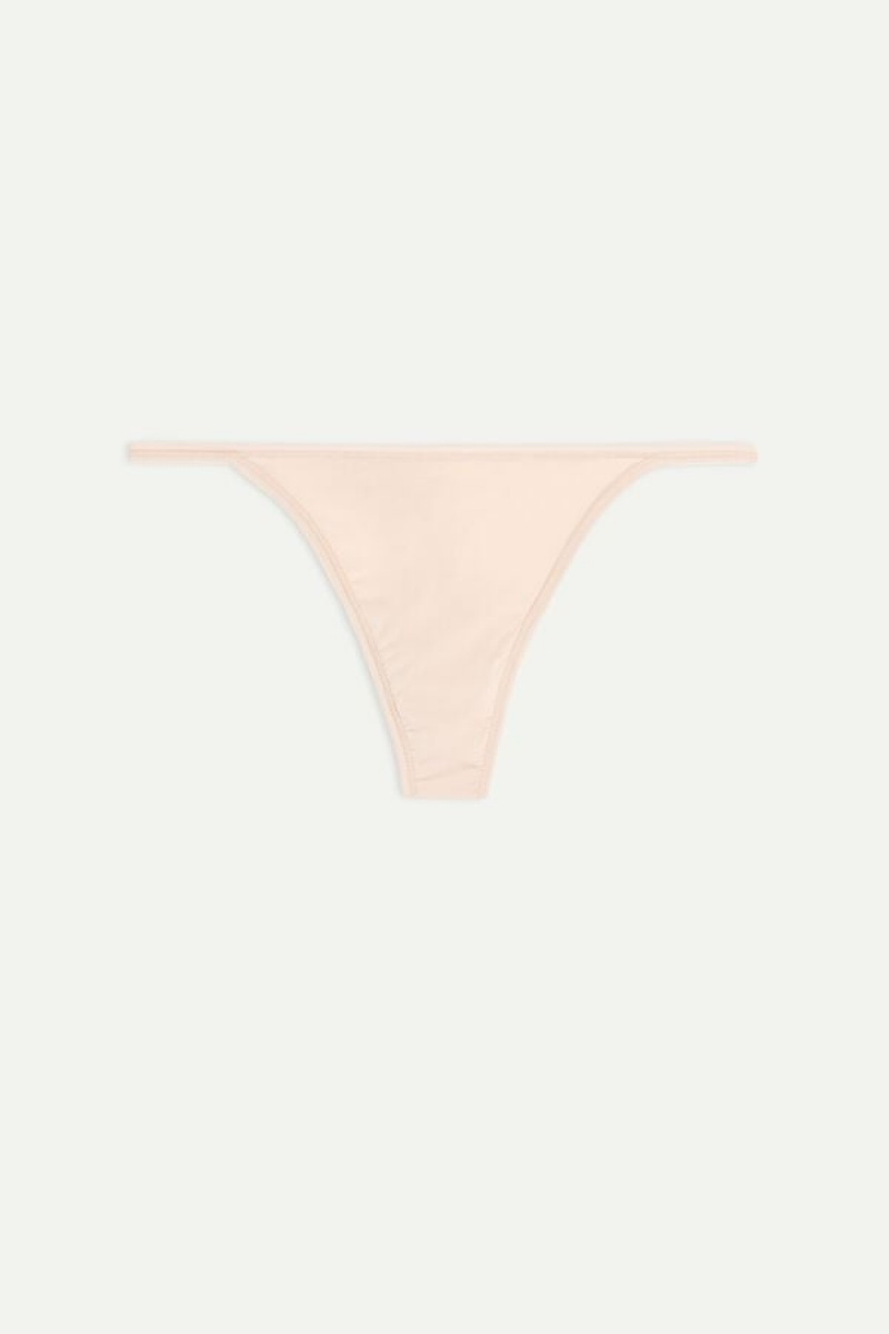 Intimissimi Thong With Ultralight Microfiber Straps Bež | SN-ITMSM57710