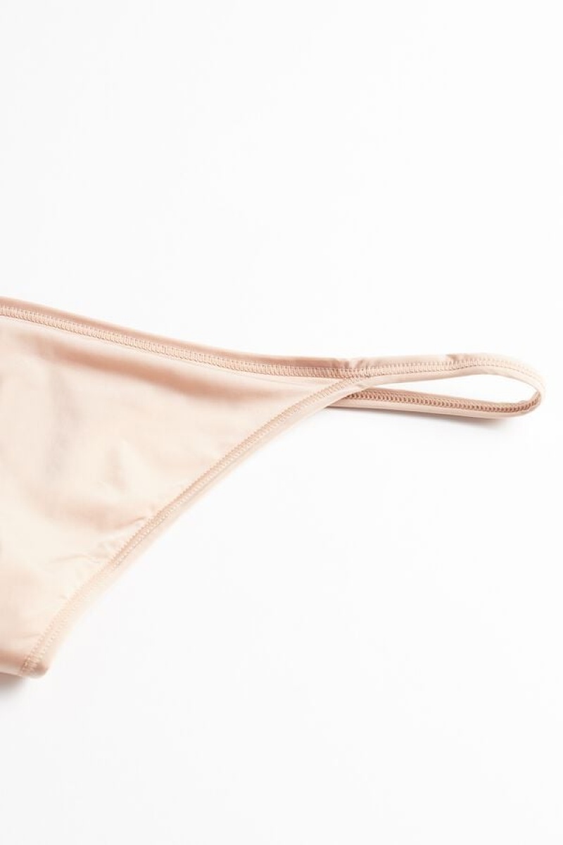 Intimissimi Thong With Ultralight Microfiber Straps Bež | SN-ITMSM57710