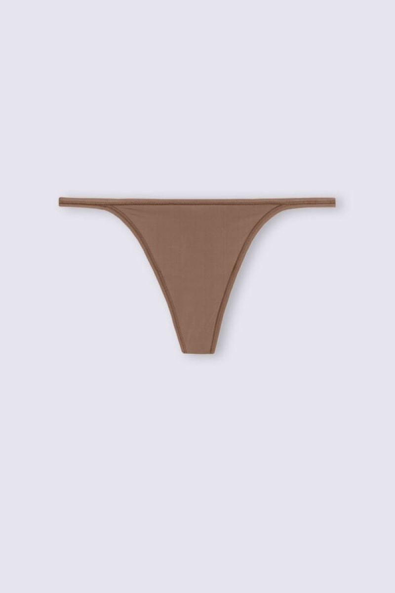 Intimissimi Thong With Ultralight Microfiber Straps Bež | SN-ITMSM57711