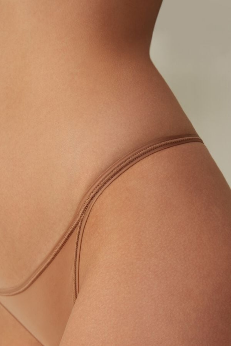 Intimissimi Thong With Ultralight Microfiber Straps Bež | SN-ITMSM57712