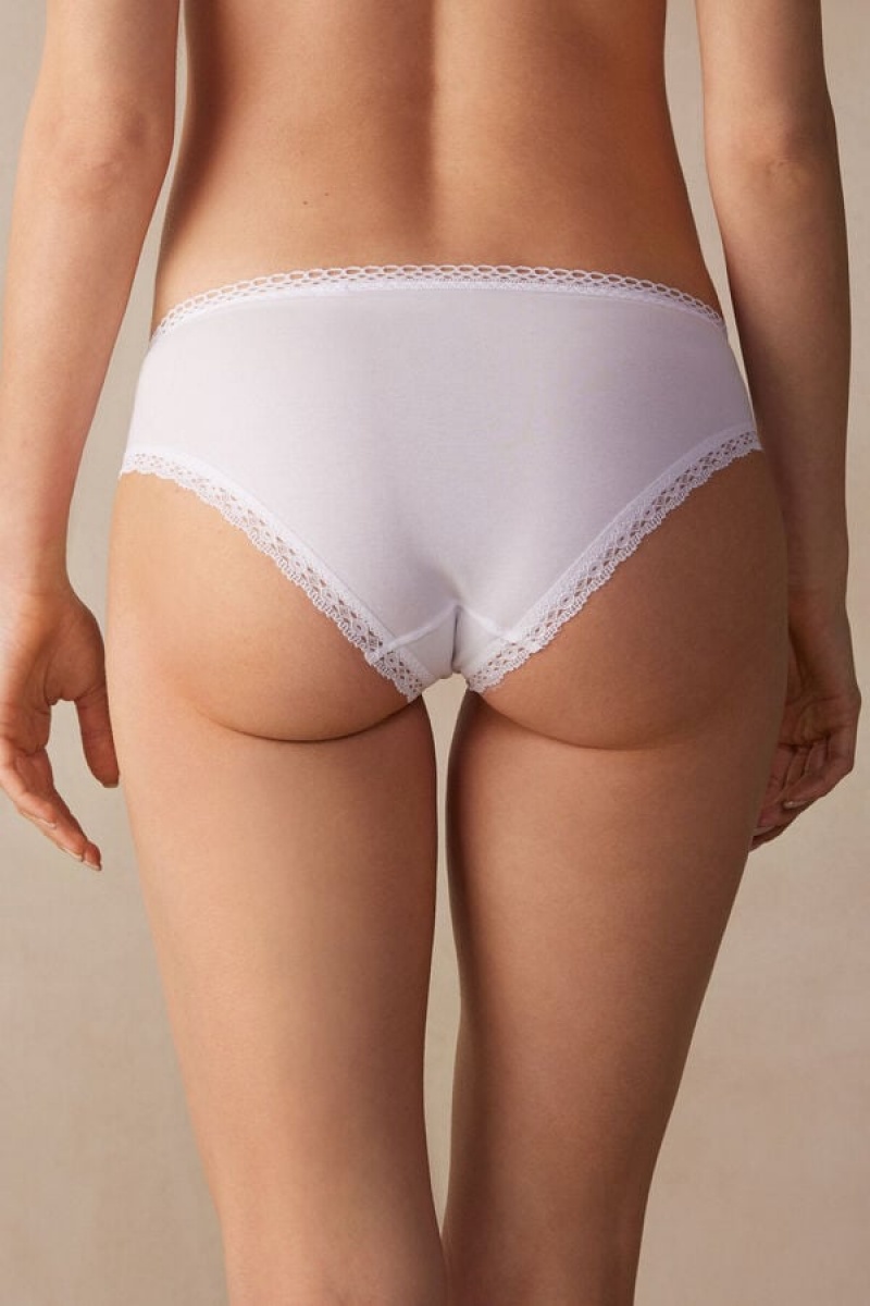 Intimissimi Timeless Simplicity Cotton Panties Bijele | SN-ITMSM57583