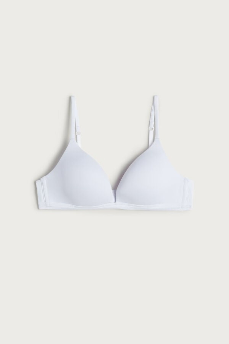 Intimissimi Tiziana Microfiber Triangle Bra Bijele | SN-ITMSM56600