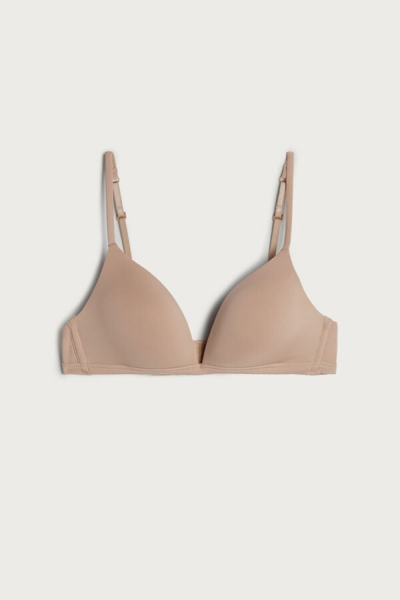 Intimissimi Tiziana Microfiber Triangle Bra Bež | SN-ITMSM56602