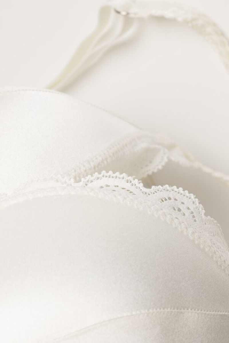 Intimissimi Tiziana Silk And Lace Triangle Bra Bijele | SN-ITMSM57089