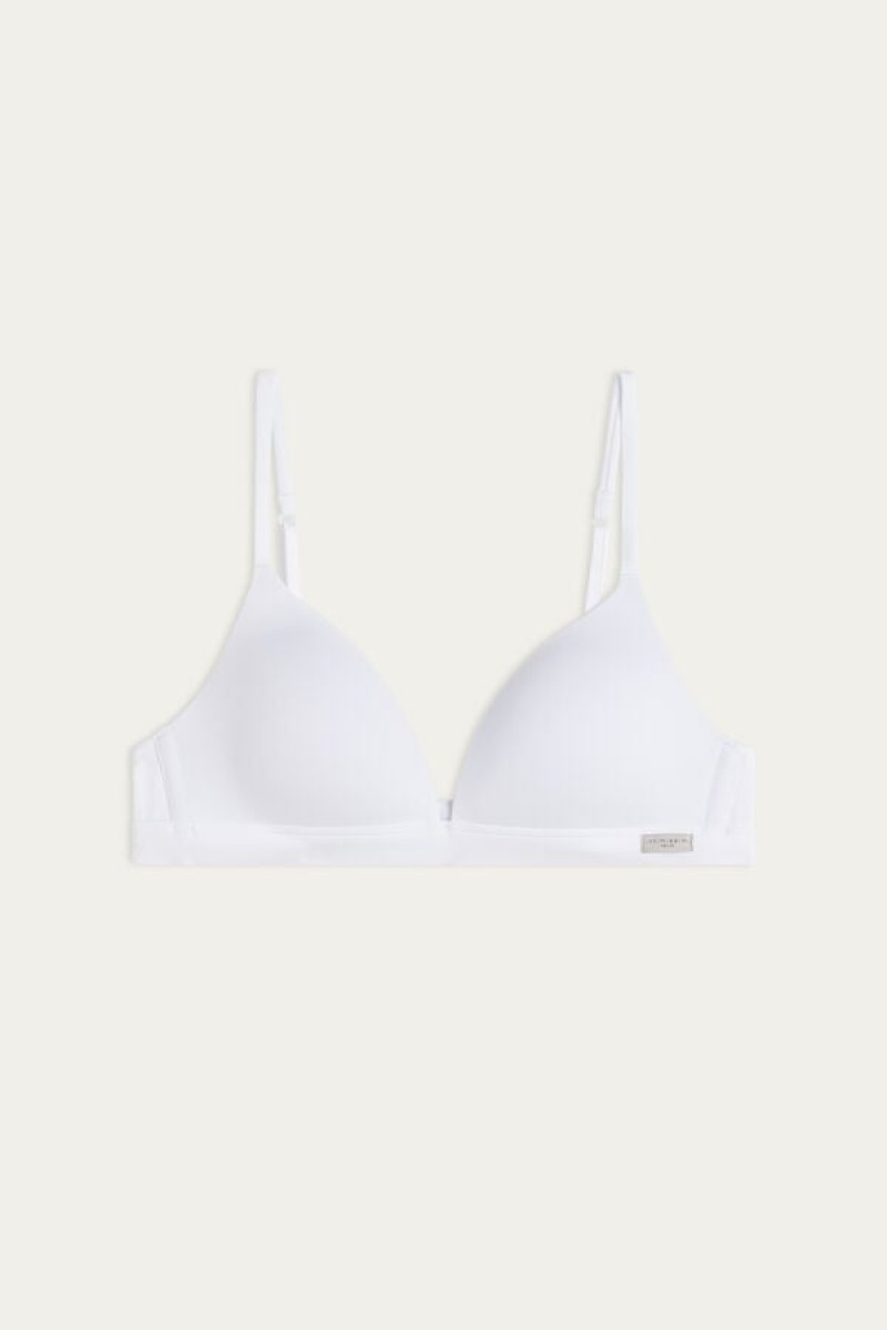 Intimissimi Tiziana Triangle Bra In Cotton Bijele | SN-ITMSM56628