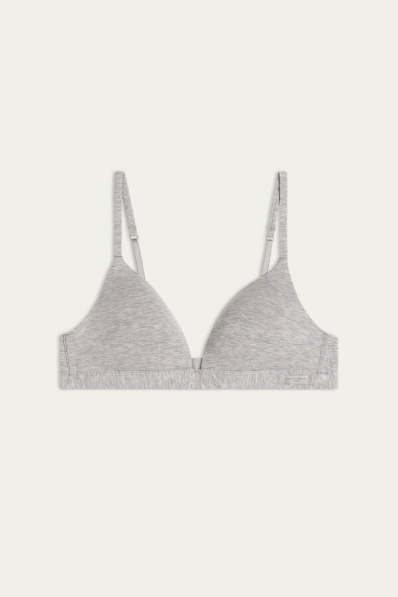 Intimissimi Tiziana Triangle Bra In Cotton Sive | SN-ITMSM56630