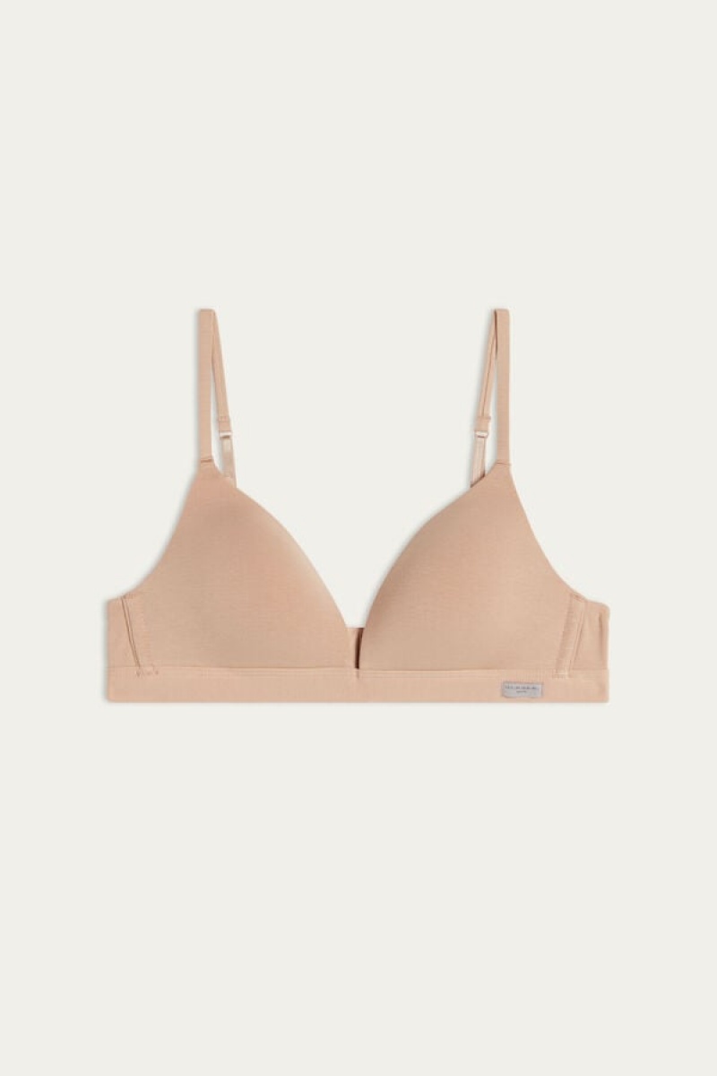 Intimissimi Tiziana Triangle Bra In Cotton Bež | SN-ITMSM56631