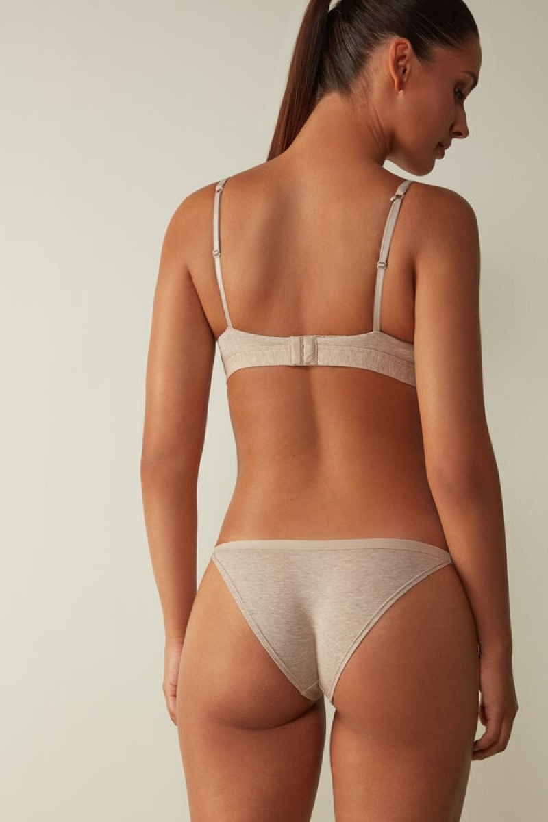 Intimissimi Tiziana Triangle Bra In Cotton Bež | SN-ITMSM57088