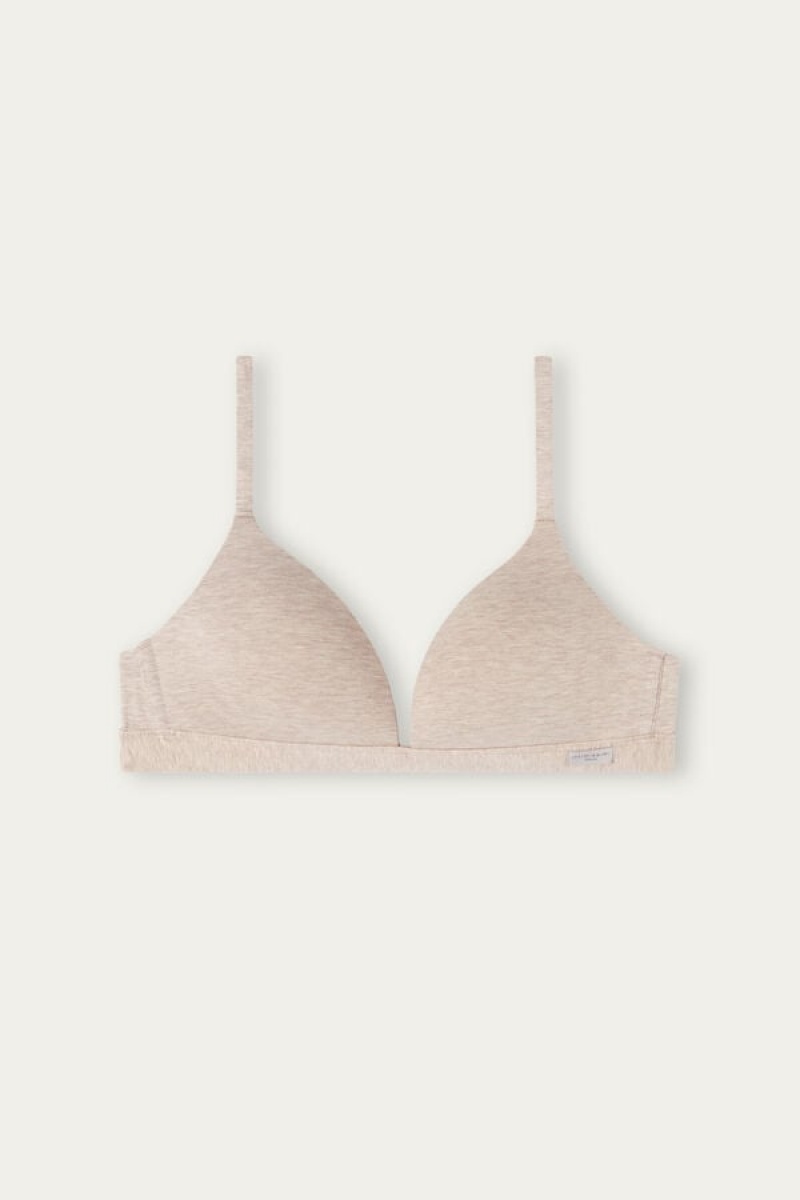 Intimissimi Tiziana Triangle Bra In Cotton Bež | SN-ITMSM57088