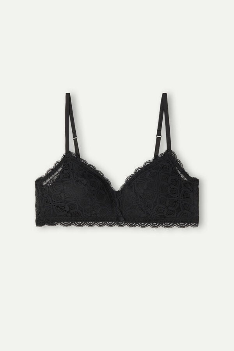 Intimissimi Tiziana Triangle Bra In Lace Crne | SN-ITMSM56644