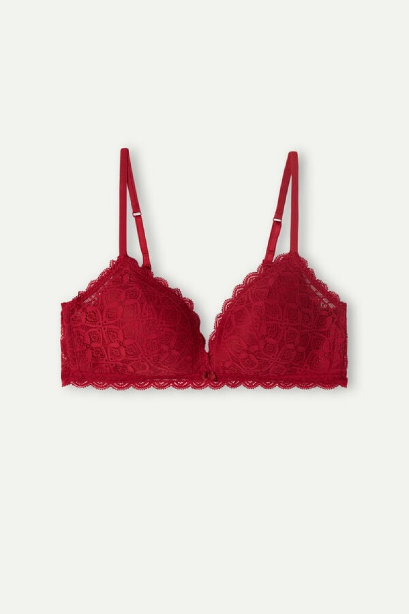 Intimissimi Tiziana Triangle Bra In Lace Crvene | SN-ITMSM56659