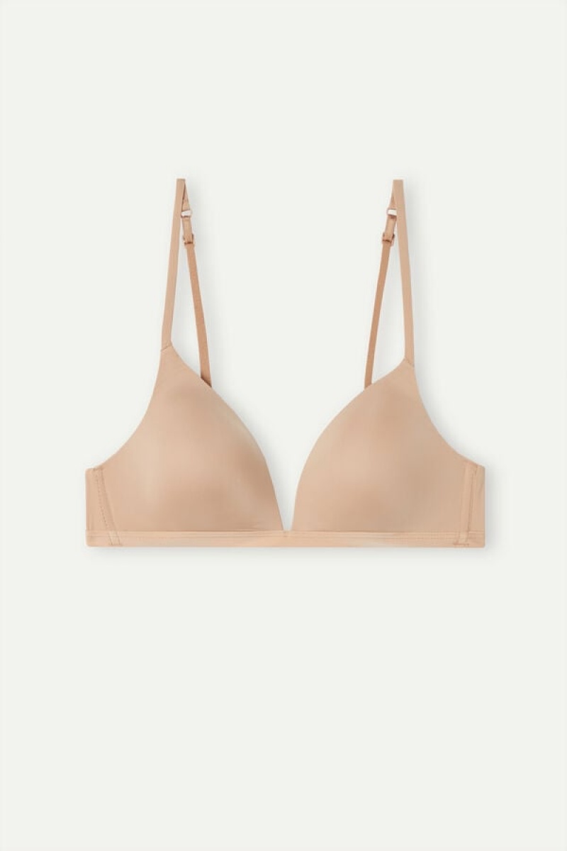 Intimissimi Tiziana Triangle Bra In Ultralight Microfiber Bež | SN-ITMSM56686