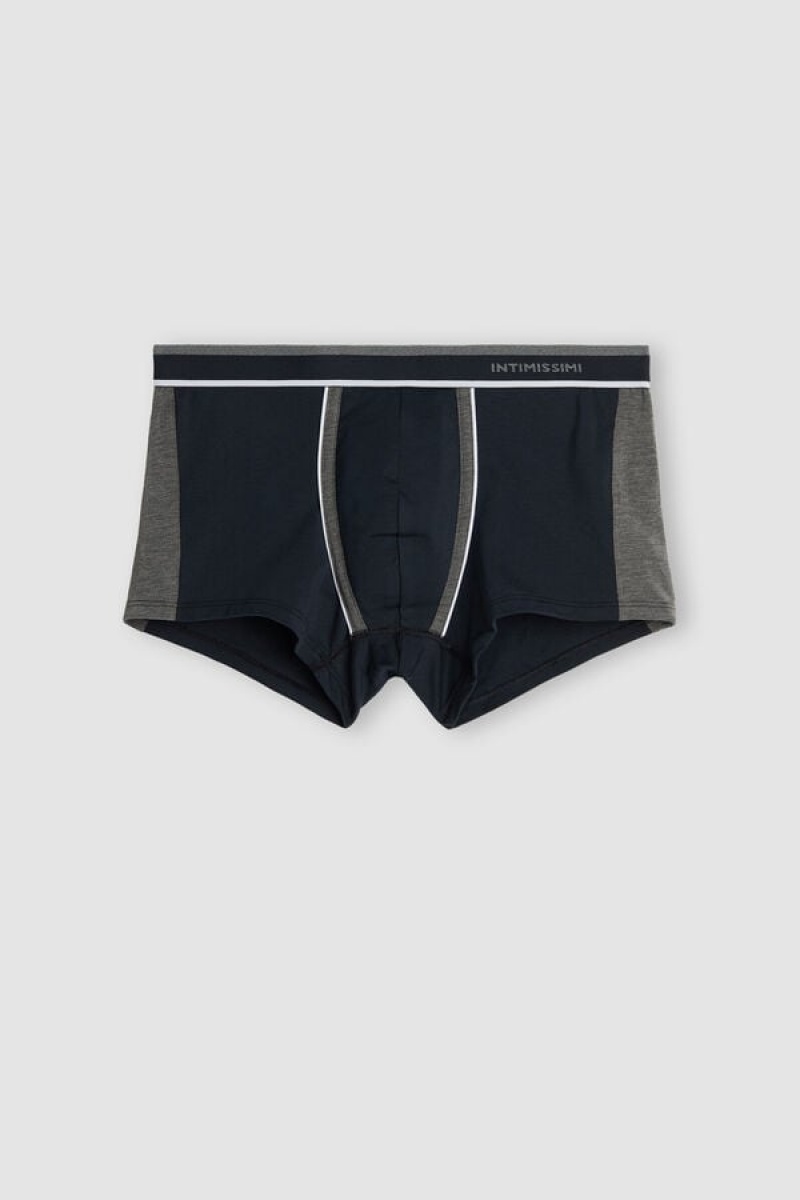 Intimissimi Two-tone Boxers In Stretch Supima® Cotton Plave | SN-ITMSM58453