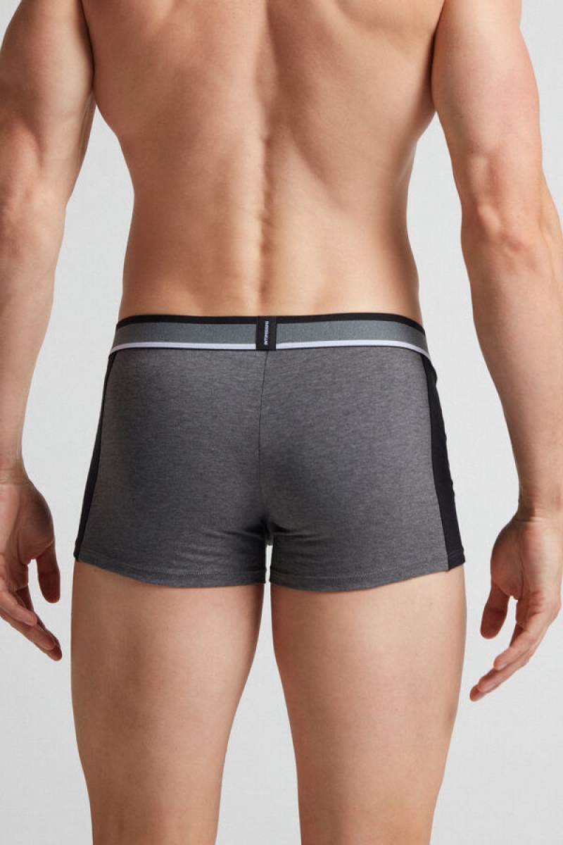 Intimissimi Two-tone Boxers In Stretch Supima® Cotton Crne | SN-ITMSM58464