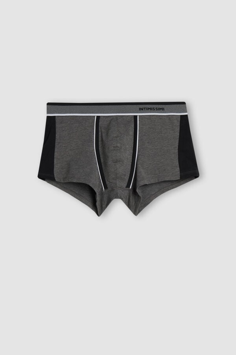 Intimissimi Two-tone Boxers In Stretch Supima® Cotton Crne | SN-ITMSM58464