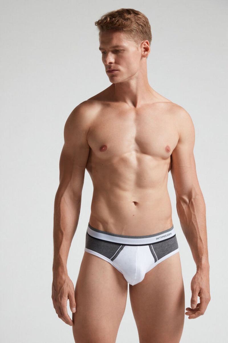 Intimissimi Two-tone Stretch Supima® Cotton Briefs Sive | SN-ITMSM58557