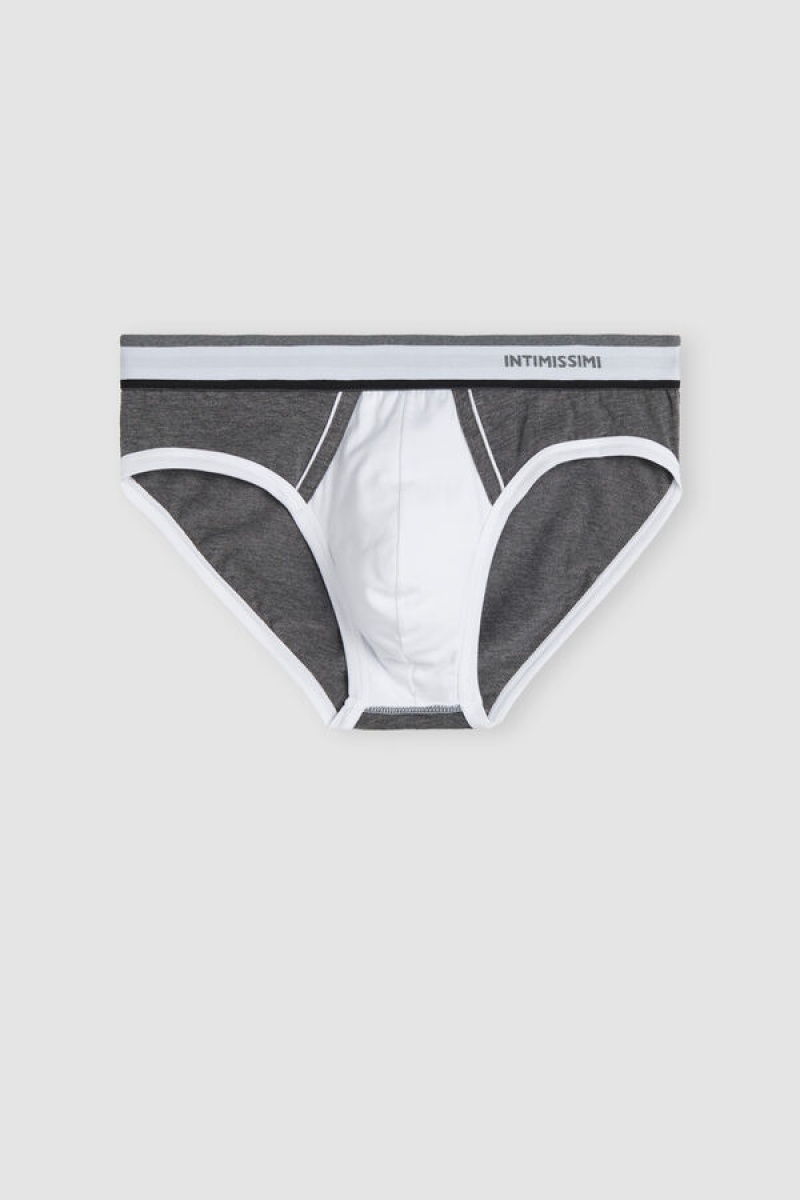 Intimissimi Two-tone Stretch Supima® Cotton Briefs Sive | SN-ITMSM58557