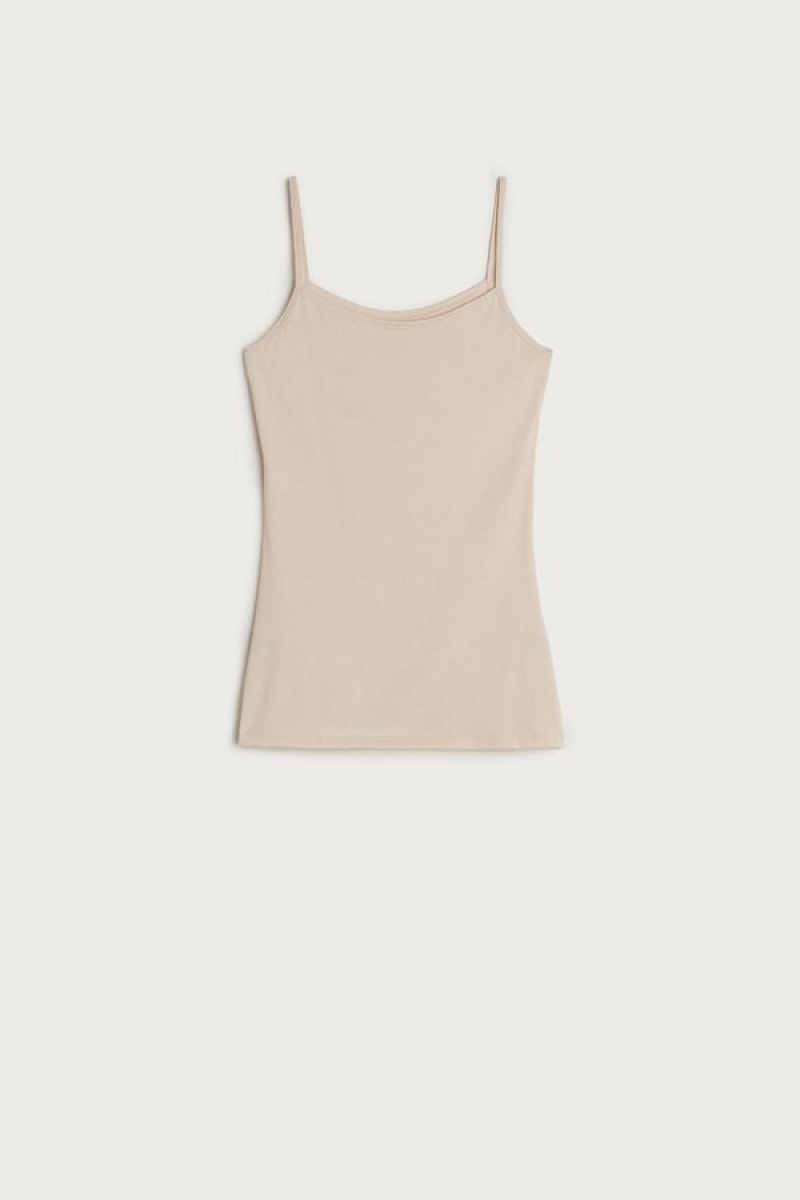 Intimissimi Ultrafresh Supima® Cotton Vest Top Bež | SN-ITMSM57932