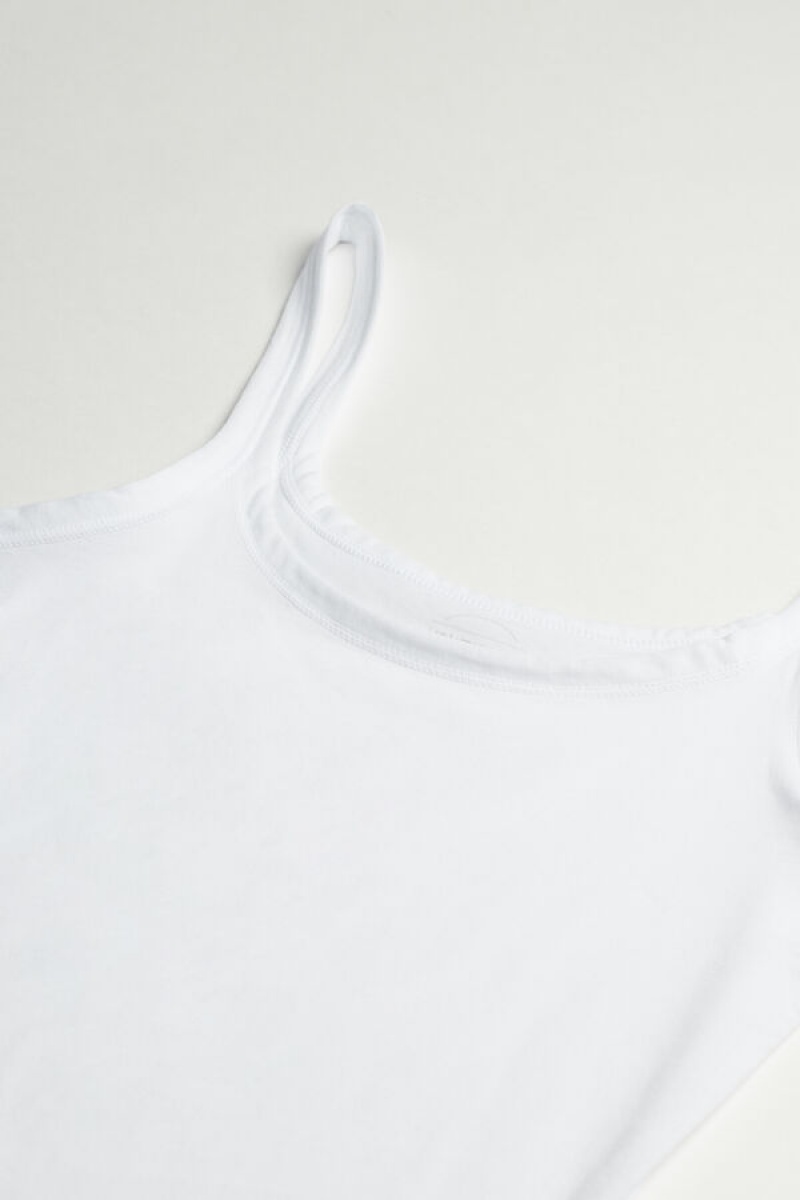 Intimissimi Ultralight Supima® Cotton Top Bijele | SN-ITMSM57954