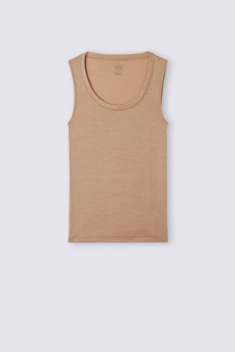 Intimissimi Vuna & Cotton Tank Top Smeđe | SN-ITMSM58027